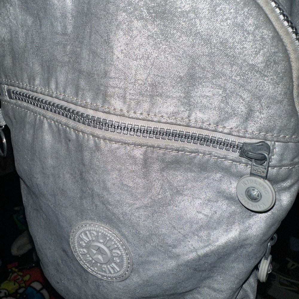 Kipling Metallic Gray Backpack - image 7